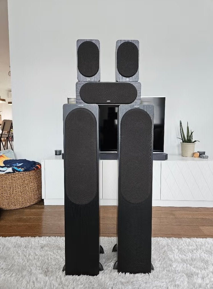 Jamo S 426 HCS 3 BlackAsh Surroundset (incl. bekabeling), Ophalen, 120 tot 150 watt, Speakerset, Geschikt voor surround/home cinema