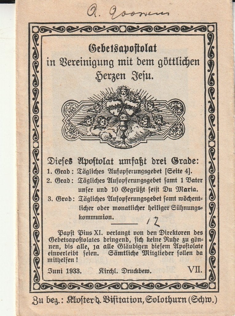 Gebedskaartjes uit 1933 - Religieuze devotie, Ophalen of Verzenden, Gebruikt, Kaart of Prent, Christendom | Katholiek
