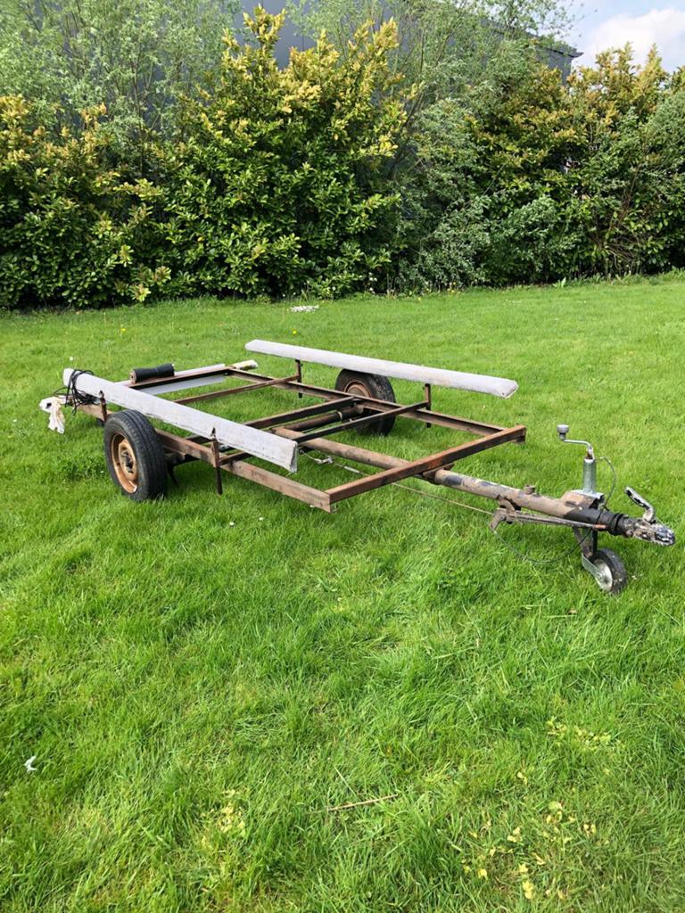 Rubberboot aanhanger,stallingstrailer,onderstel aanhangwagen, Ophalen, Gebruikt, Inclusief trailer