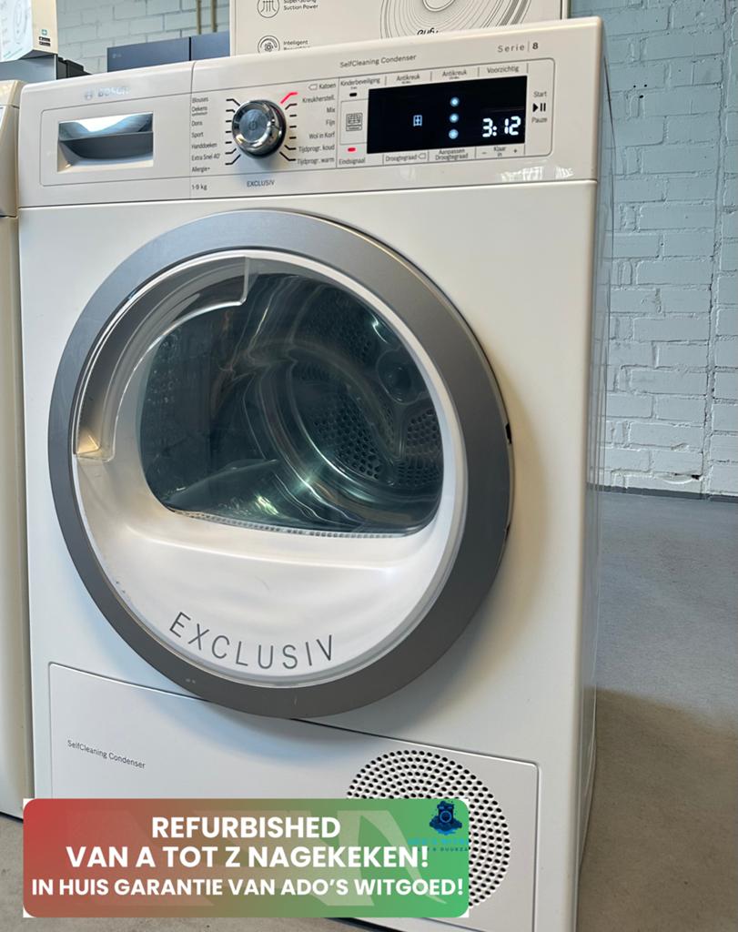 BOSCH SERIE 8 Exclusiv 9KG WARMTEPOMPDROGER SelfCleaning, Minder dan 85 cm, Info@adoswitgoed.nl, Overige typen, Ophalen of Verzenden