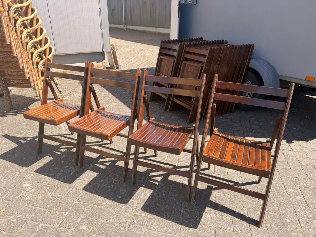 Houten klapstoelen opklapbare stoelen bistro cafe bar bistro, Cafe bar kroeg school retro vintage bistro, Gebruikt, Bruin, Ophalen of Verzenden