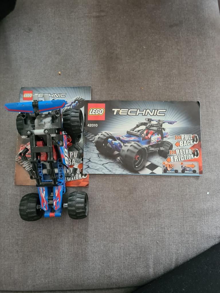 LEGO Technic 42010 Pull Back Retro Friction met instructiebo, Ophalen of Verzenden, Gebruikt
