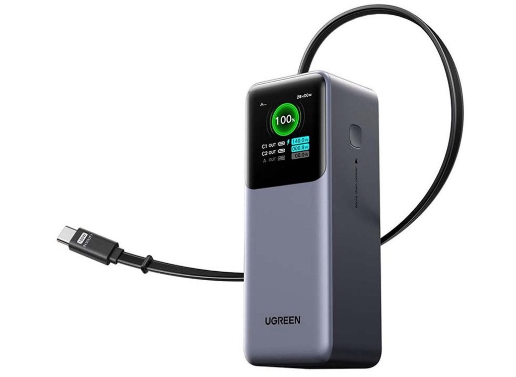 UGREEN 165W Power Bank met Uittrekbare Kabel, Telecommunicatie, Powerbanks, Ophalen of Verzenden, Nieuw, UGREEN