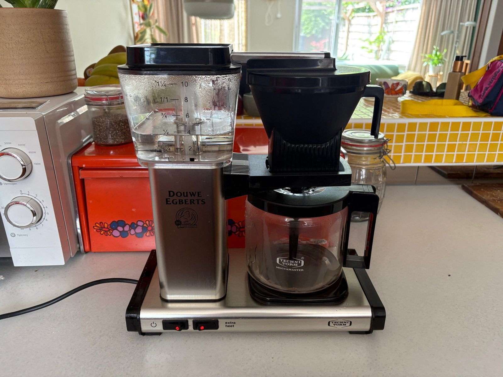 Moccamaster Technivorm - DE - douwe egberts, Afneembaar waterreservoir, Gebruikt, 10 kopjes of meer, Koffiemachine