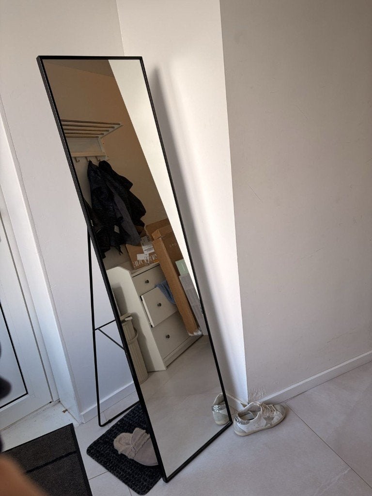 IKEA KARMSUND staande spiegel zwart, Ophalen, Minder dan 50 cm, Gebruikt, 150 tot 200 cm