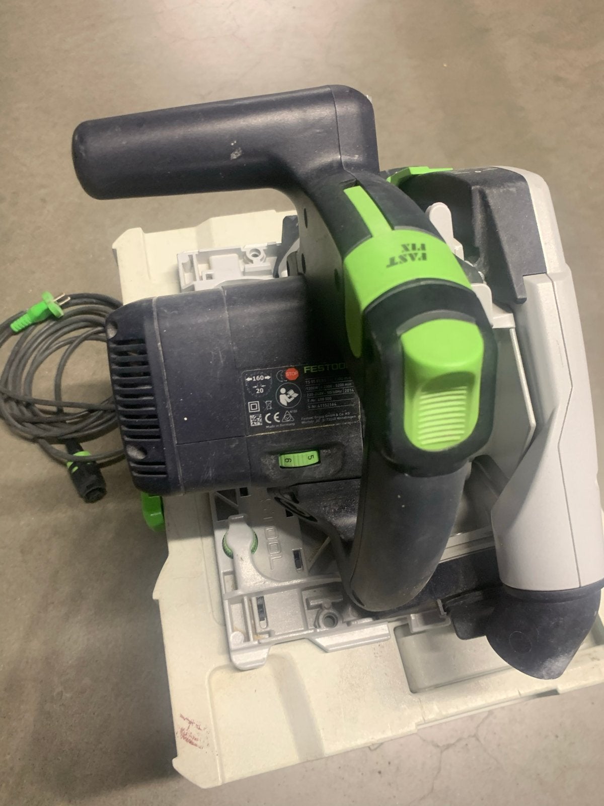 Festool TS 55 R invalzaag met geleiderail, Ophalen, Gebruikt, Invalzaag, 70 mm of meer