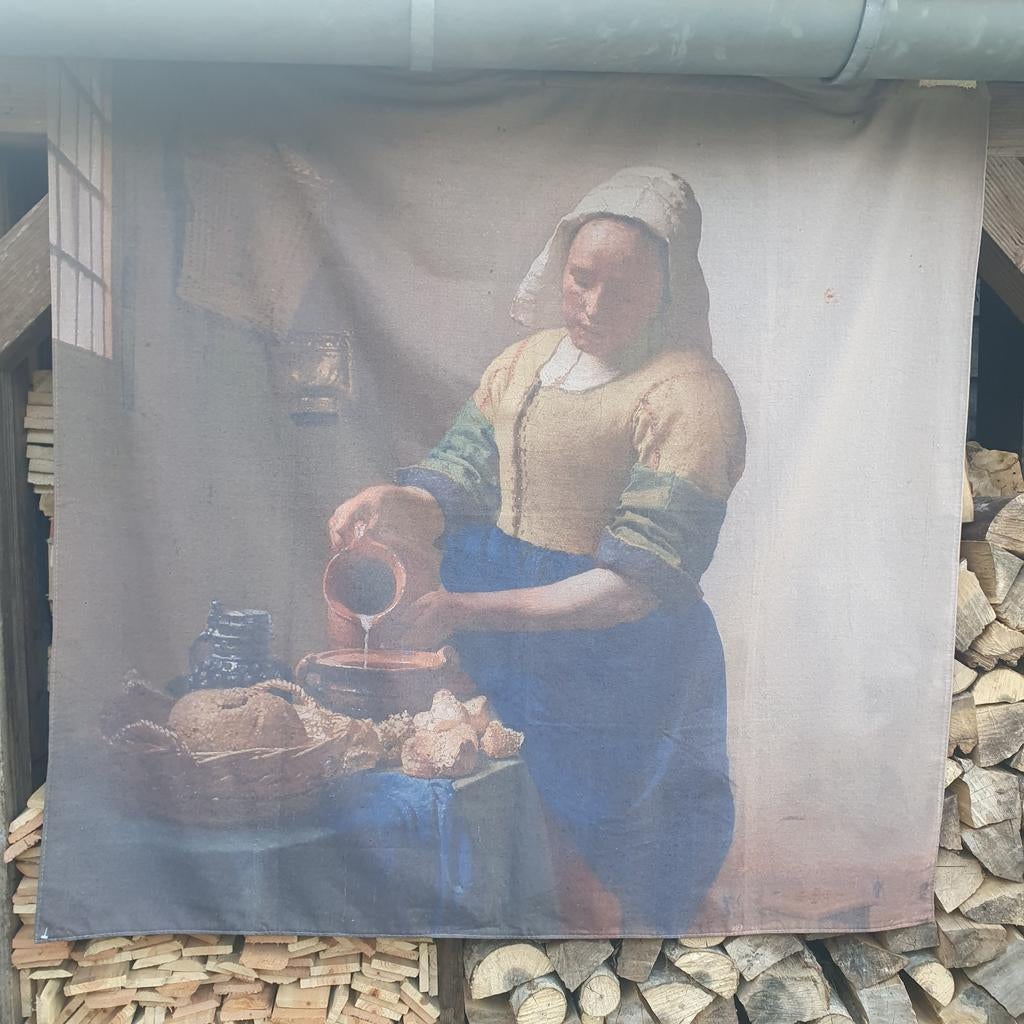 Wandkleed 'Het Melkmeisje' van Johannes Vermeer, Ophalen of Verzenden