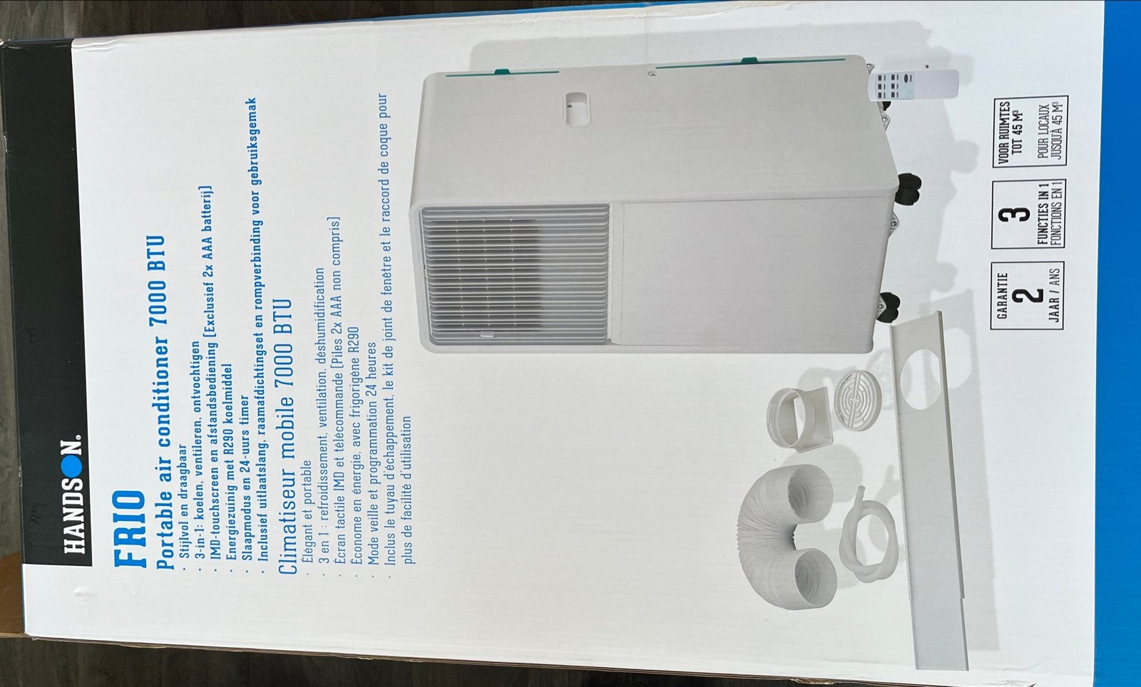 Mobiele airco Handson Frio 7000 BTU - ZGAN, Ophalen, Minder dan 60 m³, Zo goed als nieuw, Koelen en Ontvochtigen