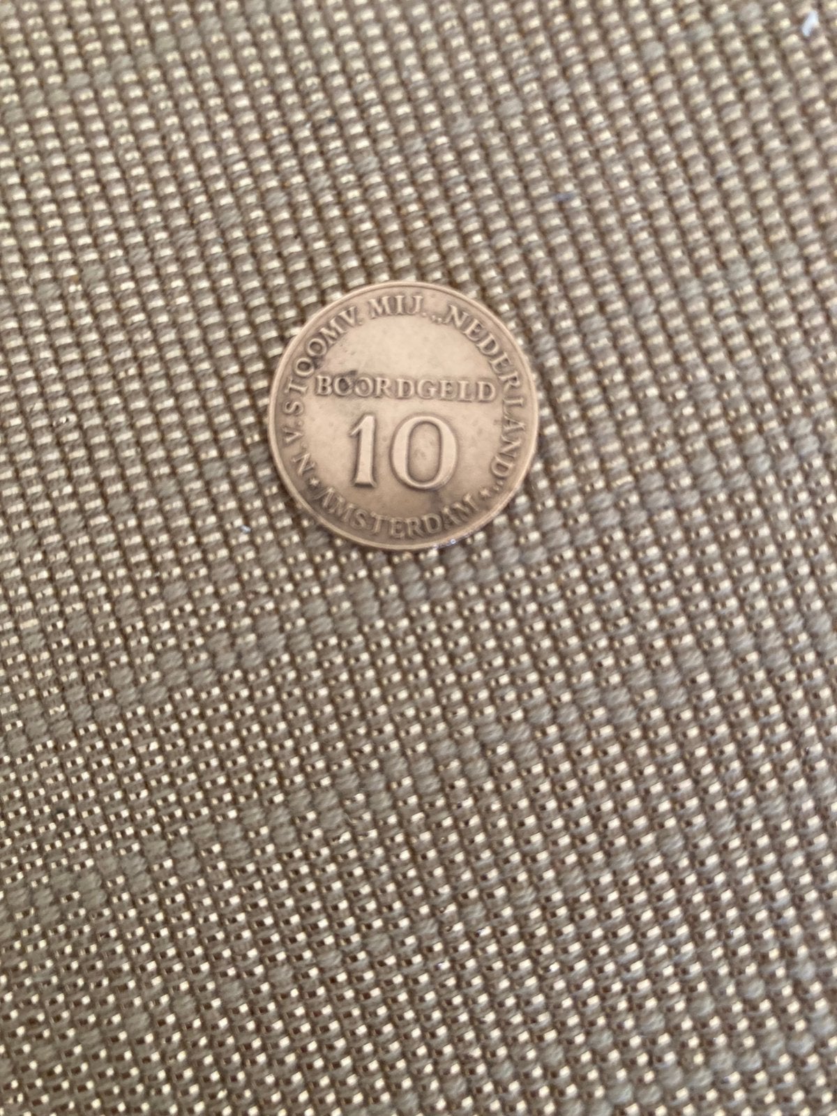 Boordgeld munt 10 cent  Stoomvaart Maatschappij Nederland, Vóór koninkrijk, 10 cent, Losse munt, Goud