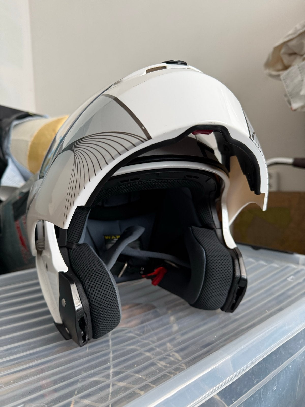 Probiker Systeemhelm - Wit/Zilver, Overige merken, Systeemhelm, Heren, Ophalen of Verzenden