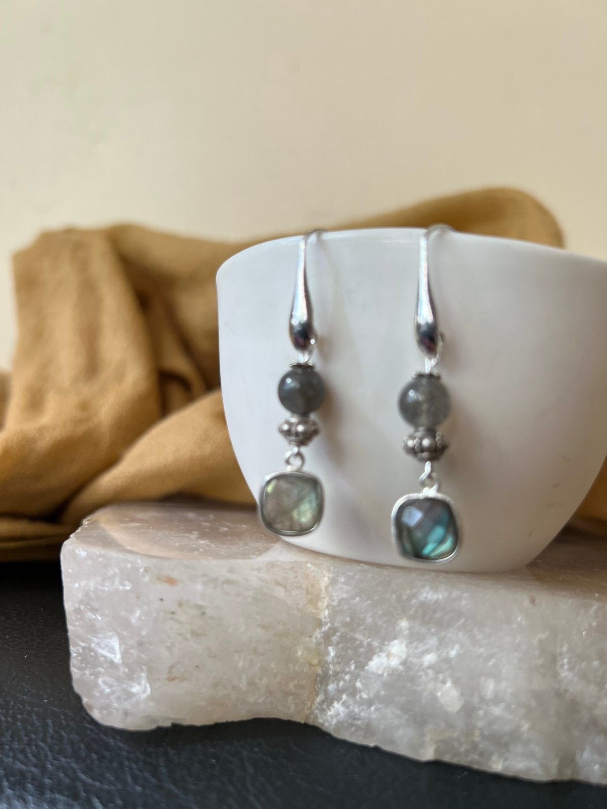 Labradoriet zilver beschermt aura straling geluk zuivert, Blauw, Magnolia11, Nieuw, Ophalen of Verzenden