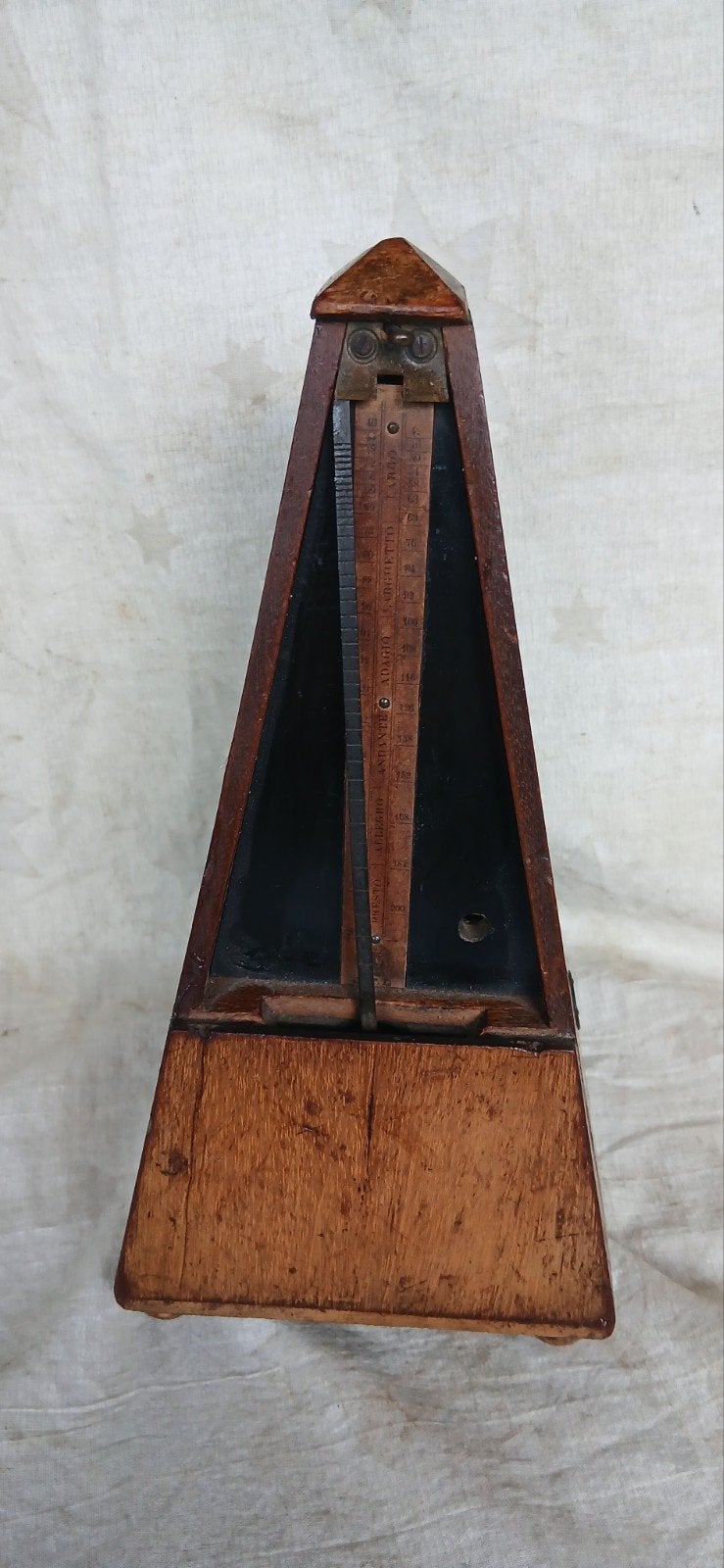 Antieke houten metronoom, vintage muziekaccessoire, Ophalen of Verzenden, Gebruikt