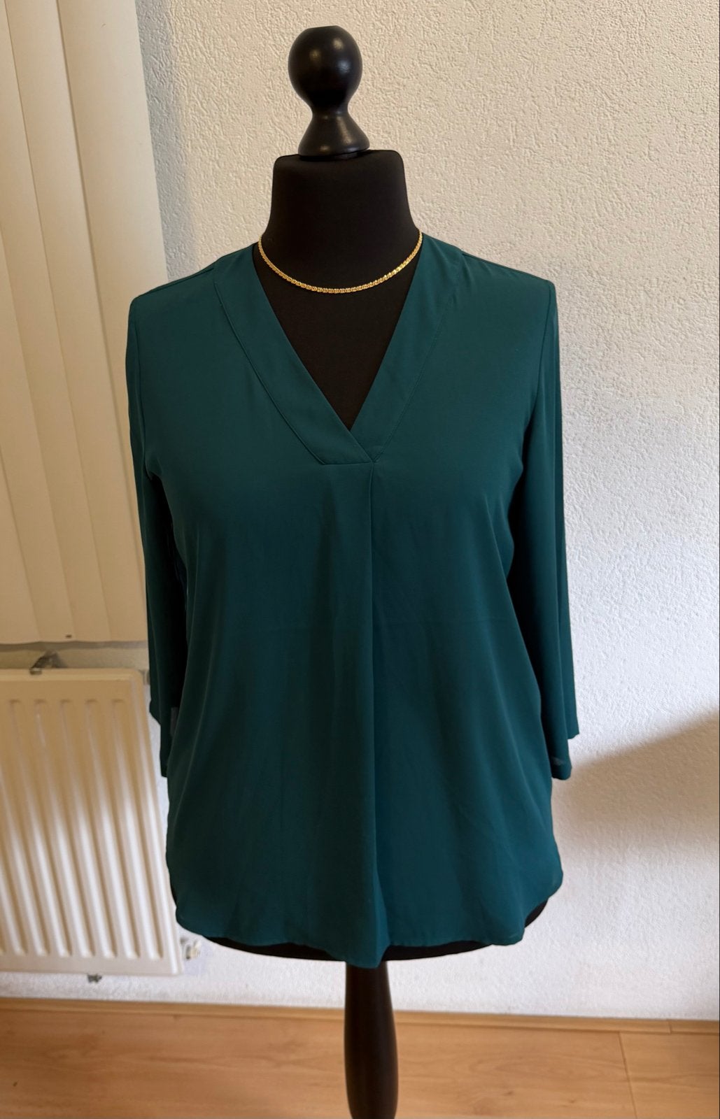 Luxe donkergroene blouse Van Heusden – Maat M, Ophalen of Verzenden, Zo goed als nieuw, Maat 38/40 (M), Groen