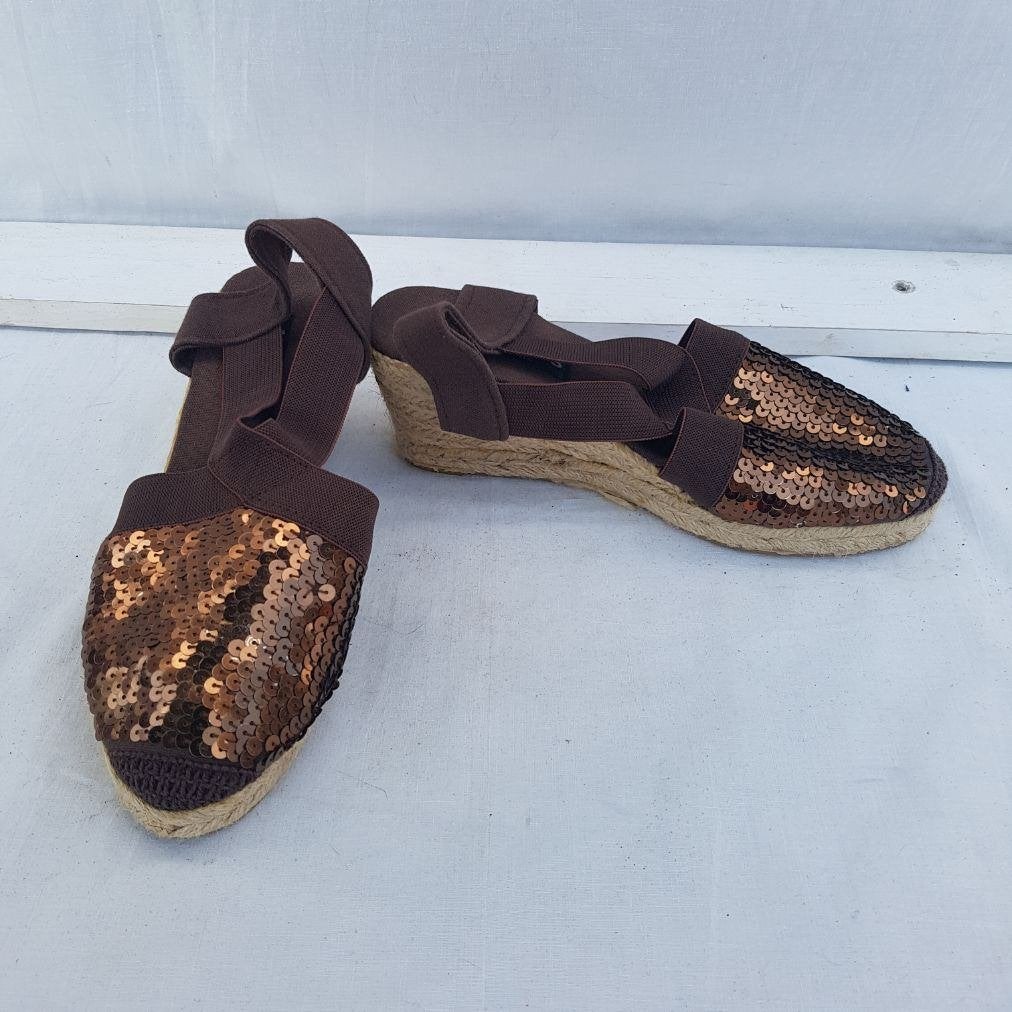 Mooie damesschoenen, sleehak, pailettes. Mt 36. Merk Hobb's, Kleding | Dames, Schoenen, Bruin, ., Ophalen of Verzenden, Zo goed als nieuw