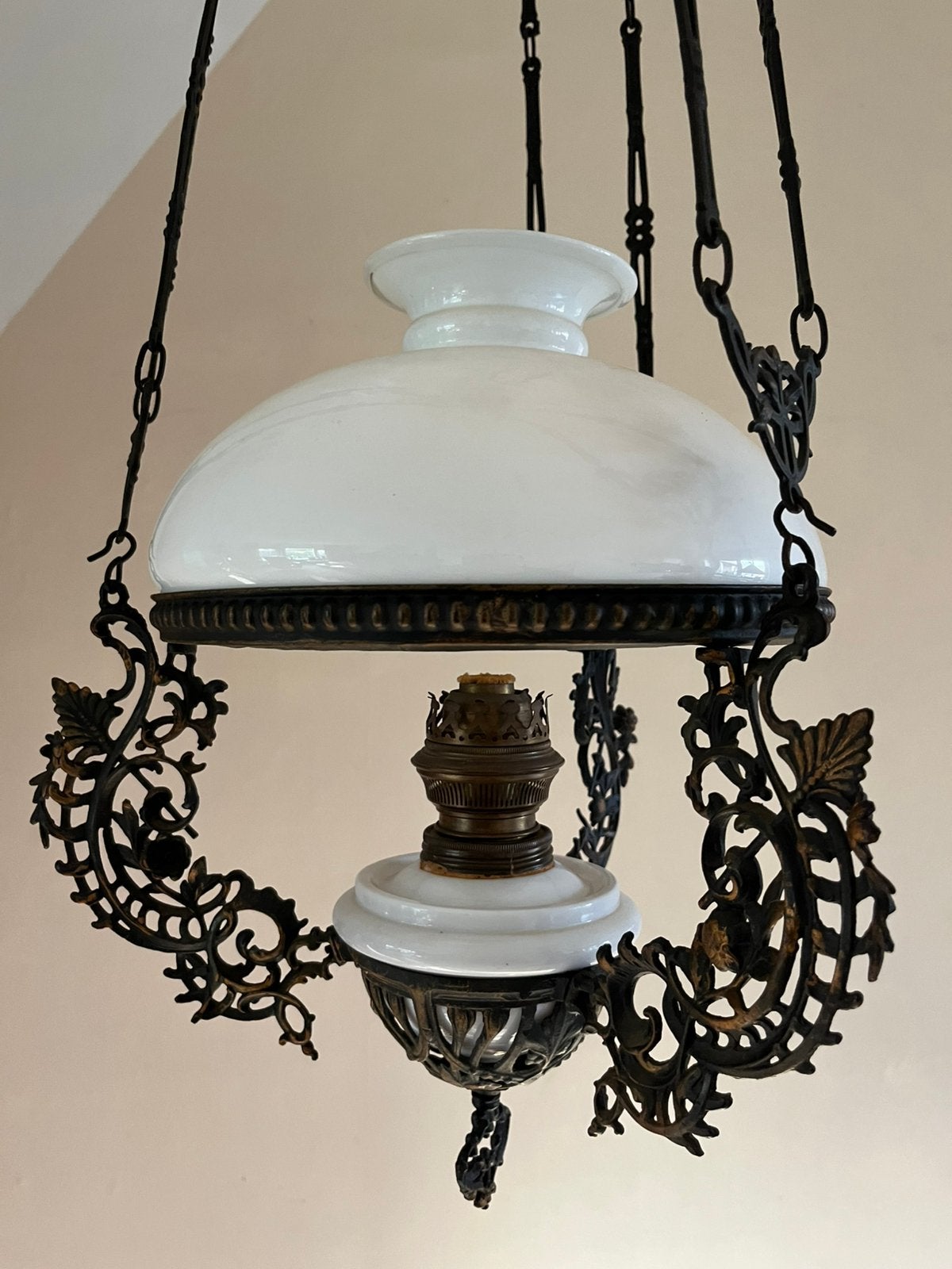Antiek Schippertje olie hanglamp, Antiek en Kunst, Antiek | Lampen, Ophalen