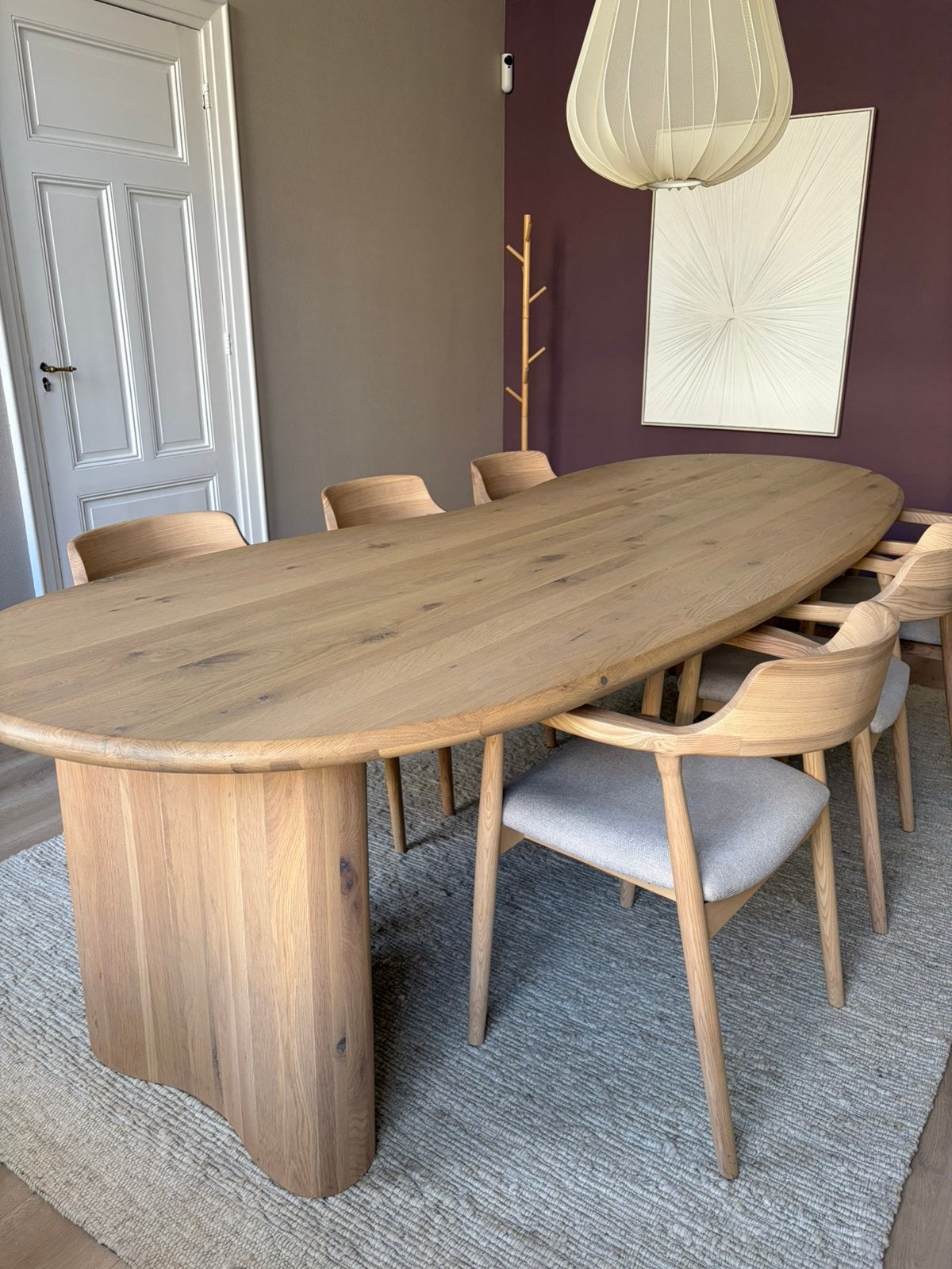 Houten tafel merk Eleonora 3 meter, inclusief stoelen, Ophalen, Eikenhout, 200 cm of meer, Scandinavisch