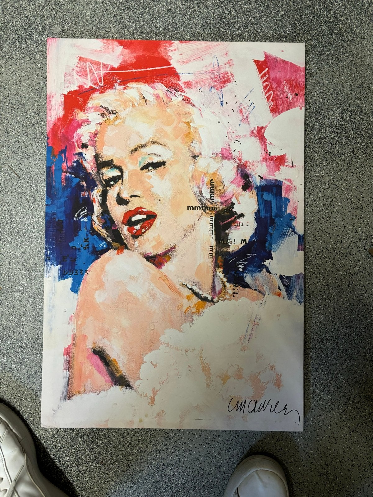 Marilyn Monroe Pop Art Schilderij - canvas, Acrylverf, Ophalen of Verzenden, Gesigneerd, Overige materialen
