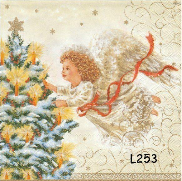 OPRUIMING servetten decoupage * engel L253 – 13x, Verzenden, Nieuw