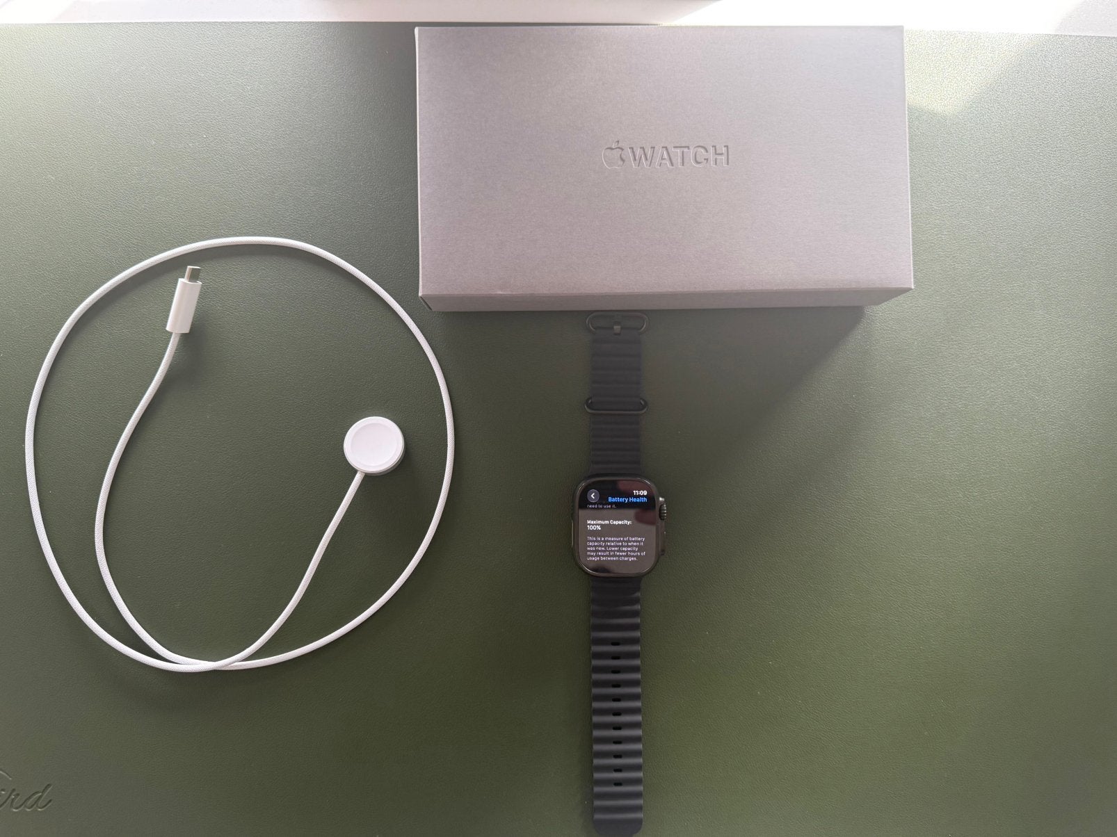 Apple Watch Ultra 3 Black Titanium – 100% Battery – Like New, Ophalen, Stappen, Zwart, IOS
