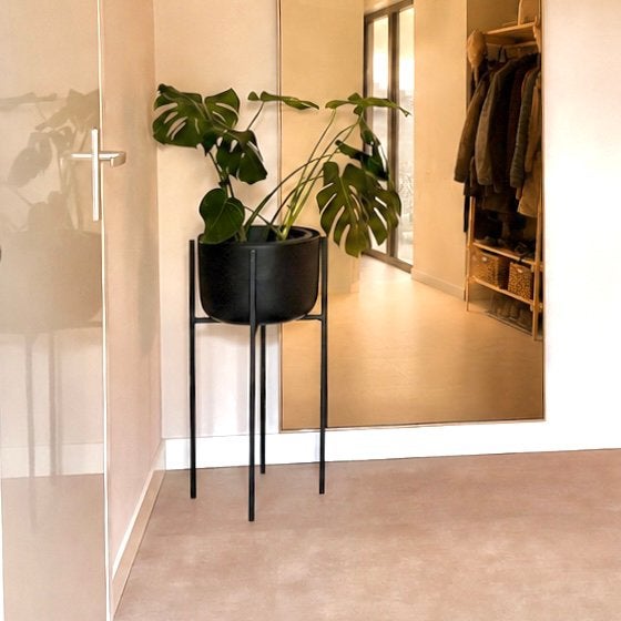 Nordal plantenbak op standaard ijzer aluminium XL h75 x Ø38, Ophalen, Gebruikt, Minder dan 60 cm, Rond