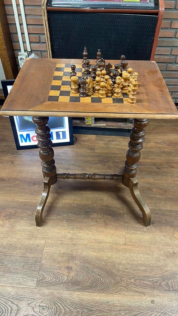 Schaaktafel compleet antiek, Ophalen of Verzenden