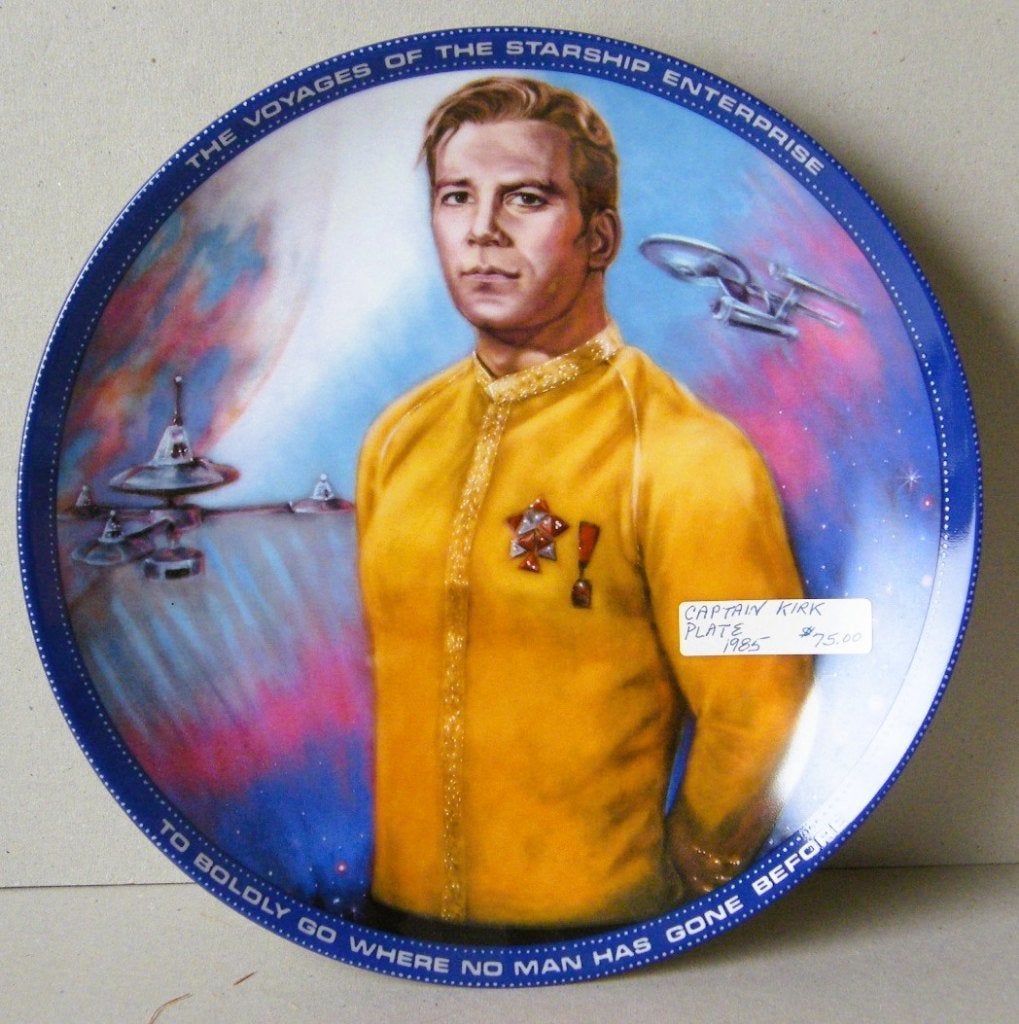 Sierbord Star Trek Captain Kirk 1985, Ophalen of Verzenden, Zo goed als nieuw, Tv, Beeldje, Replica of Model