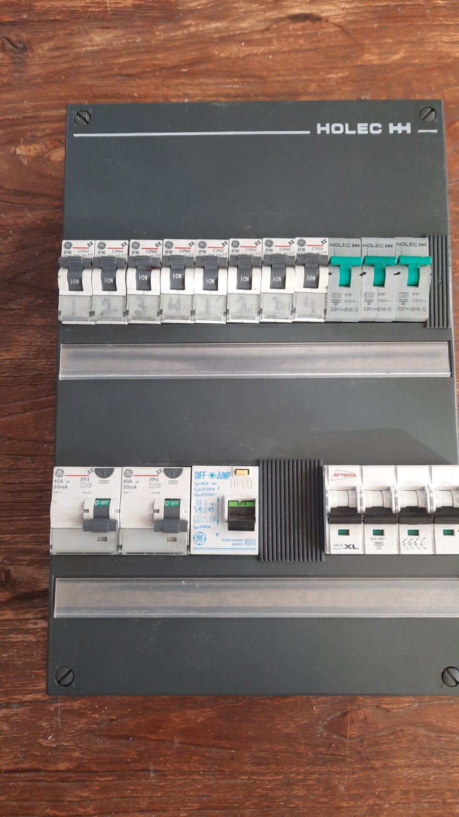 3fase Groepenkast met aardlekschakelaars en installatieautom, Ophalen of Verzenden, Gebruikt, Hager, Groepenkast