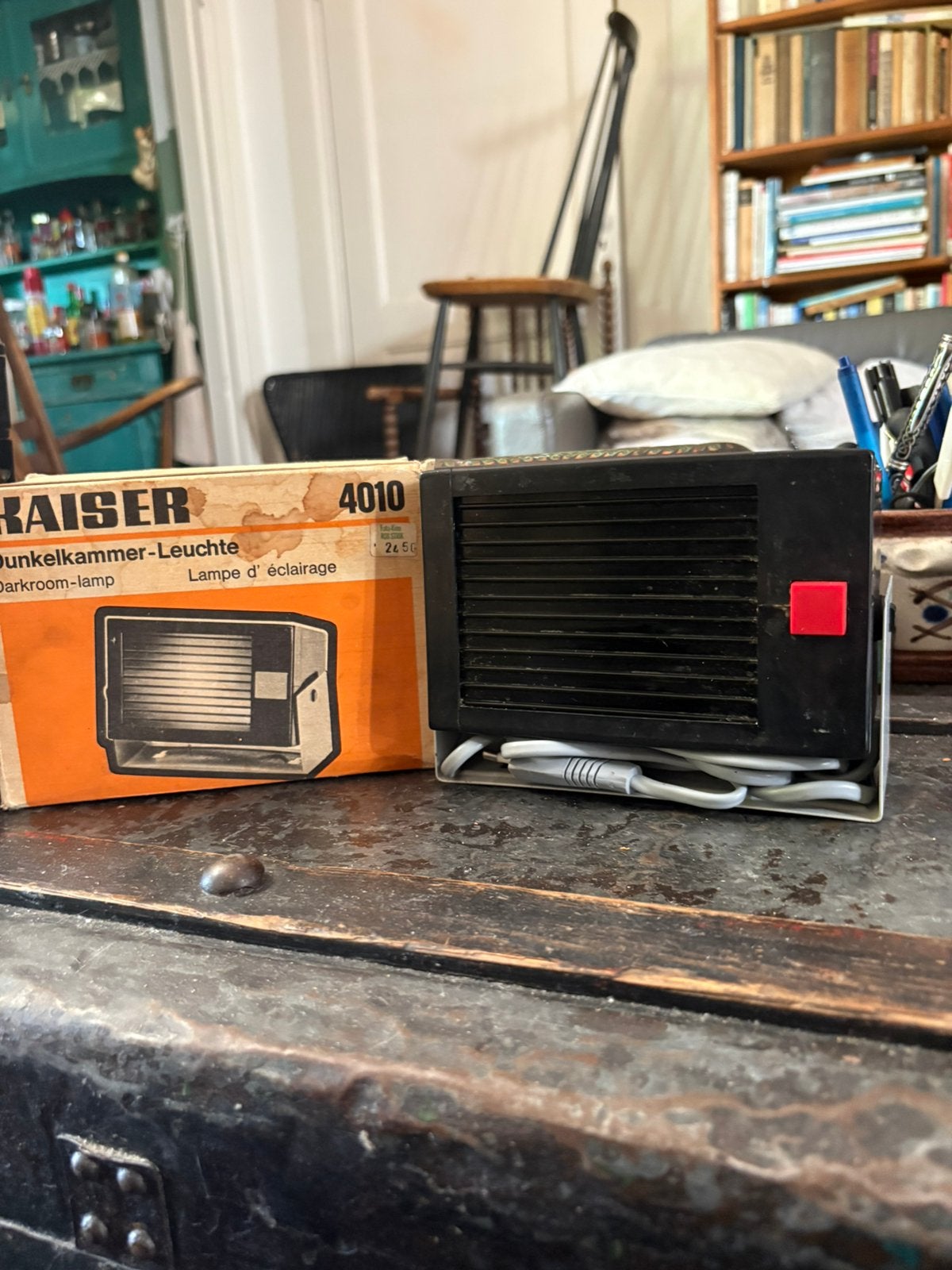 Vintage Kaiser 4010 doka lamp met de originele dooe., Ophalen of Verzenden, Zo goed als nieuw