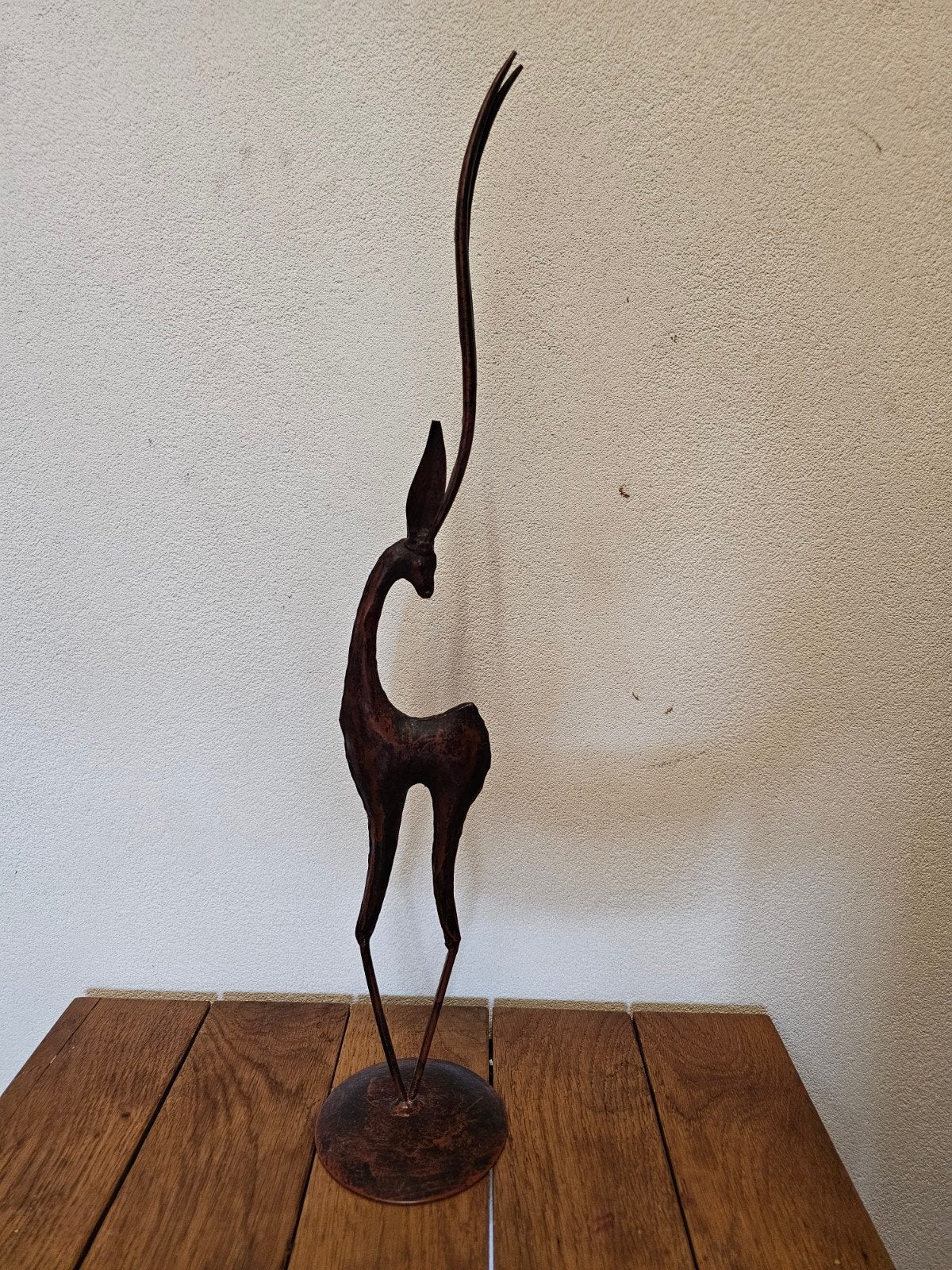 Vintage houten gazelle beeld - Afrikaanse kunst, Ophalen of Verzenden, Zoogdier, 20 - 50 cm, Beeld
