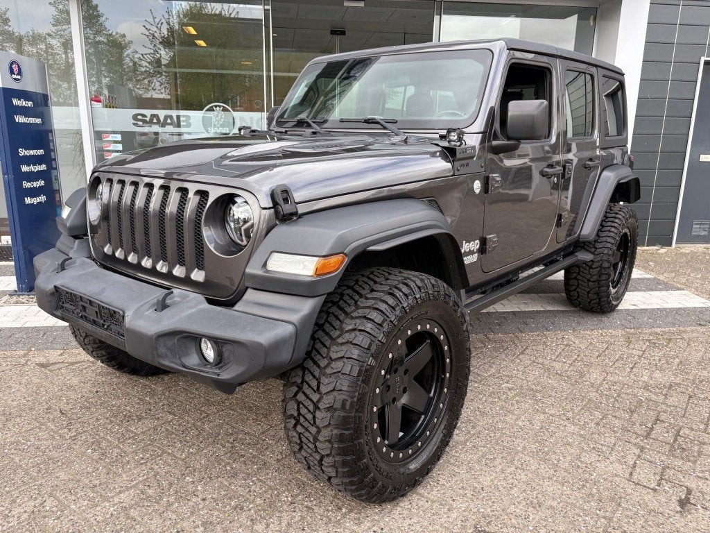 Jeep Wrangler 2.0T Bomvol opties. Grijs kenteken (bj 2018), Auto's, Jeep, Automaat, 0 cilinders, Zwart, Origineel Nederlands