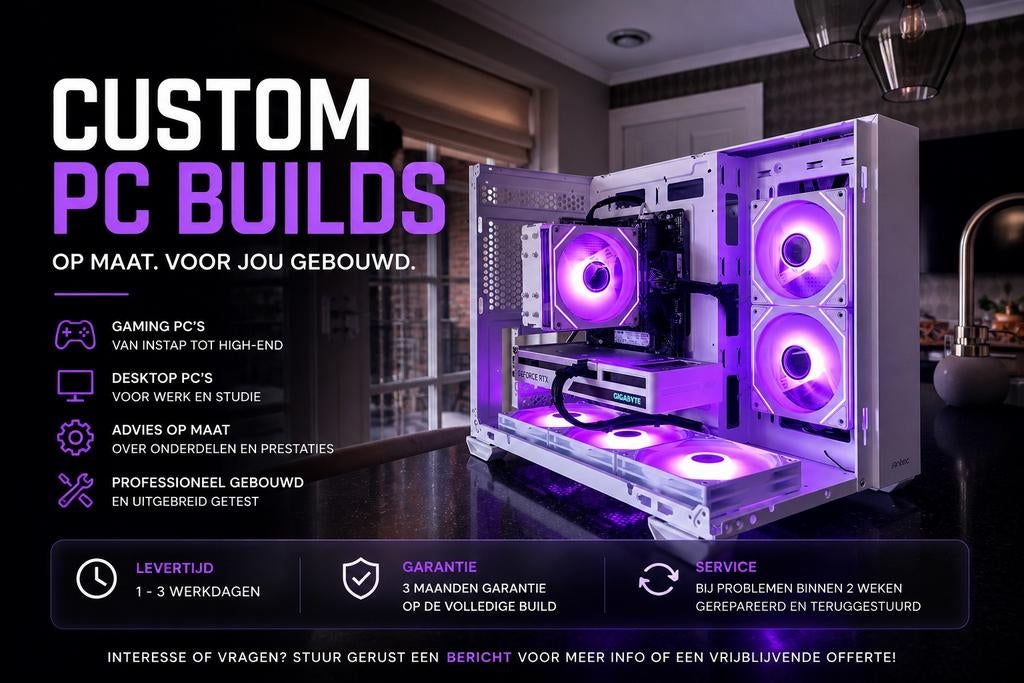 Custom Gaming & Desktop PC’s op maat gebouwd, Computers en Software, Desktop Pc's, Nieuw, Gaming, Ophalen of Verzenden