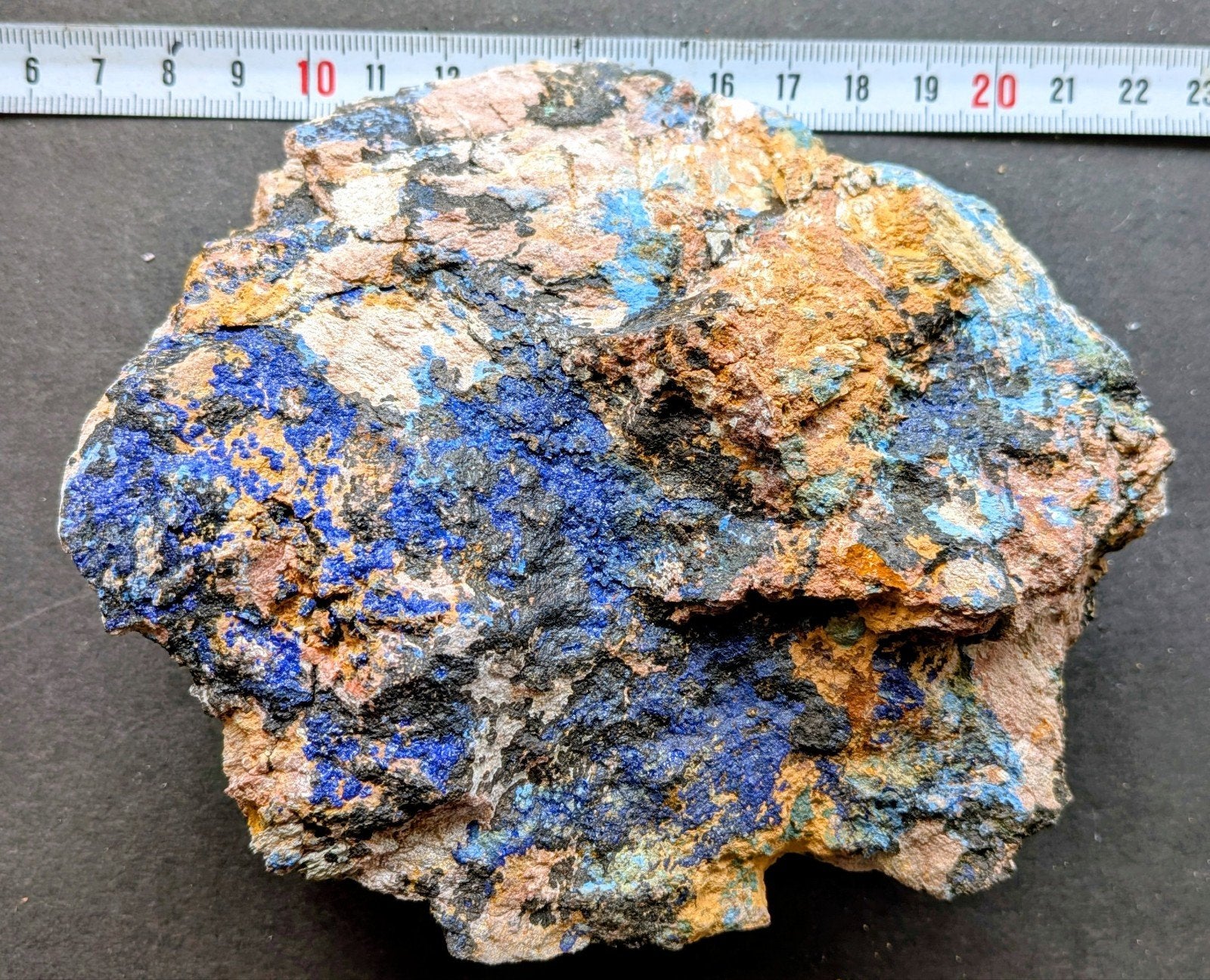 azuriet etc. op matrix Marokko, Verzenden, Mineraal