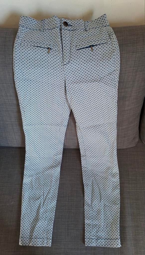 Broek met patroon blauw/wit C.RO, Kleding | Dames, Blauw, Ophalen of Verzenden, Zo goed als nieuw, Maat 34 (XS) of kleiner