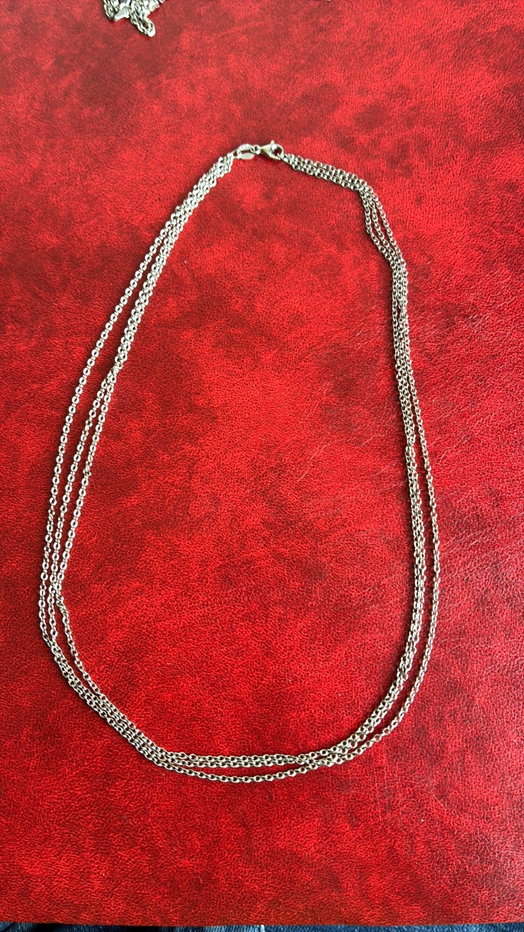 925 Sterling zilver ketting 45 cm 3 strengen, Sieraden, Tassen en Uiterlijk, Ophalen of Verzenden, Gebruikt, Zilver, Zilver