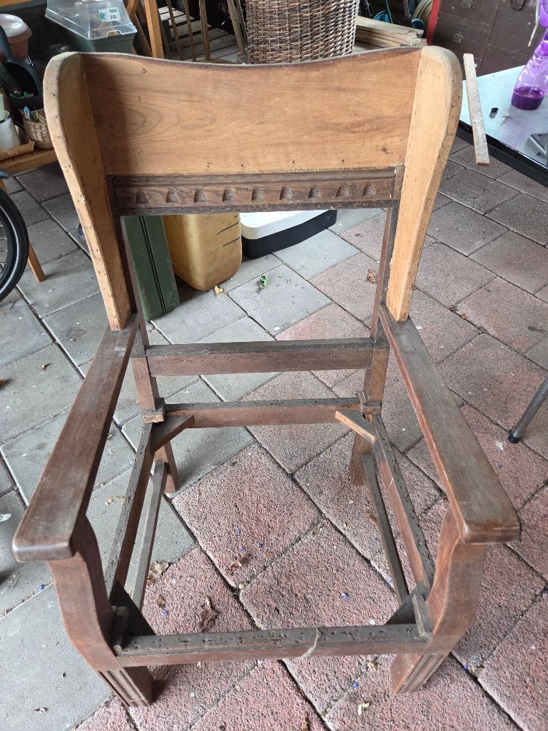 2 houten fauteuil armstoelen opknappers, Antiek en Kunst, Antiek | Meubels | Stoelen en Banken, Ophalen