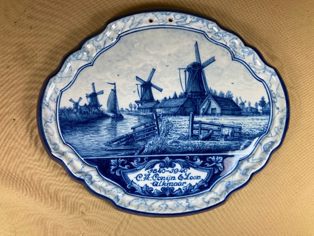 Makkum Tichelaar plaquette C.A. Conijn Alkmaar, Ophalen of Verzenden
