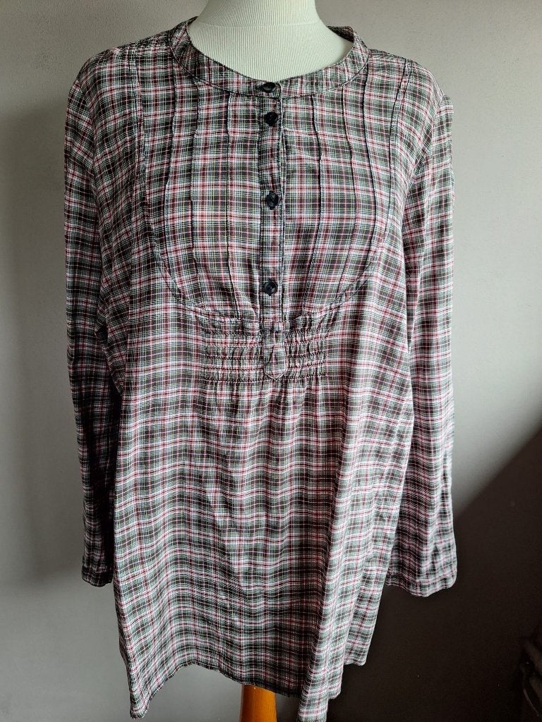 Nieuwe geruite stretch top van M&S, maat 50, Overige kleuren, Maat 46/48 (XL) of groter, Nieuw, Ophalen of Verzenden