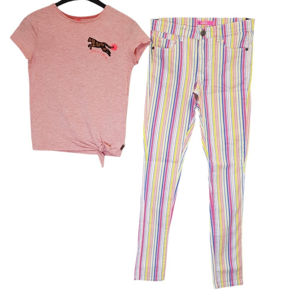 Gaaf roze WE knoopshirtje maat 146-152., Zo goed als nieuw, Shirt of Longsleeve, WE Fashion, Verzenden