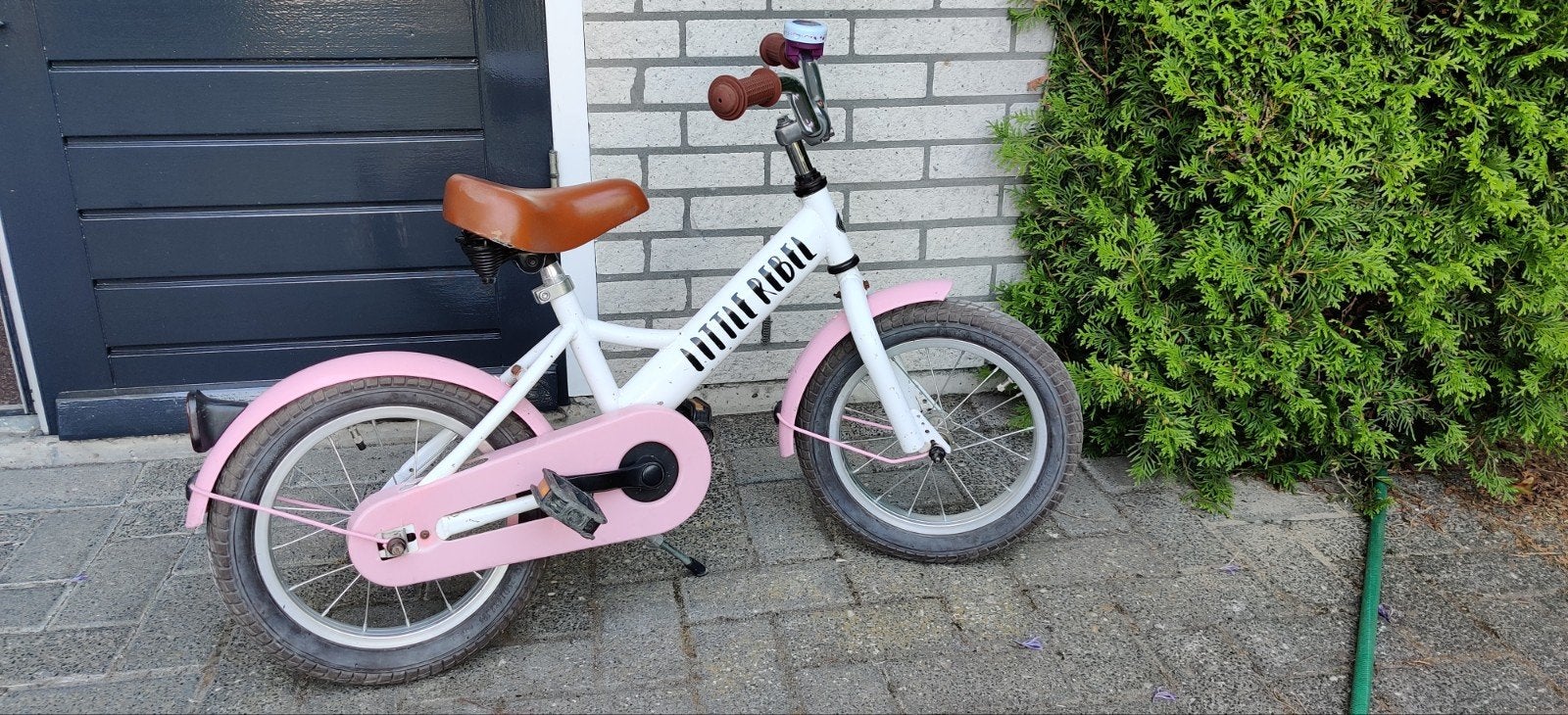 Popal 14 inch fietsje roze meisjes, Ophalen, Terugtraprem, Gebruikt, Minder dan 16 inch