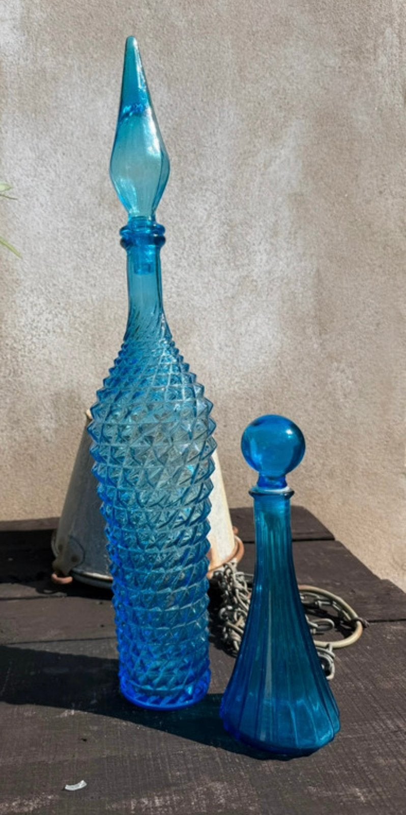 Empoli MCM set van 2, Ophalen of Verzenden, Zo goed als nieuw, Blauw, Glas