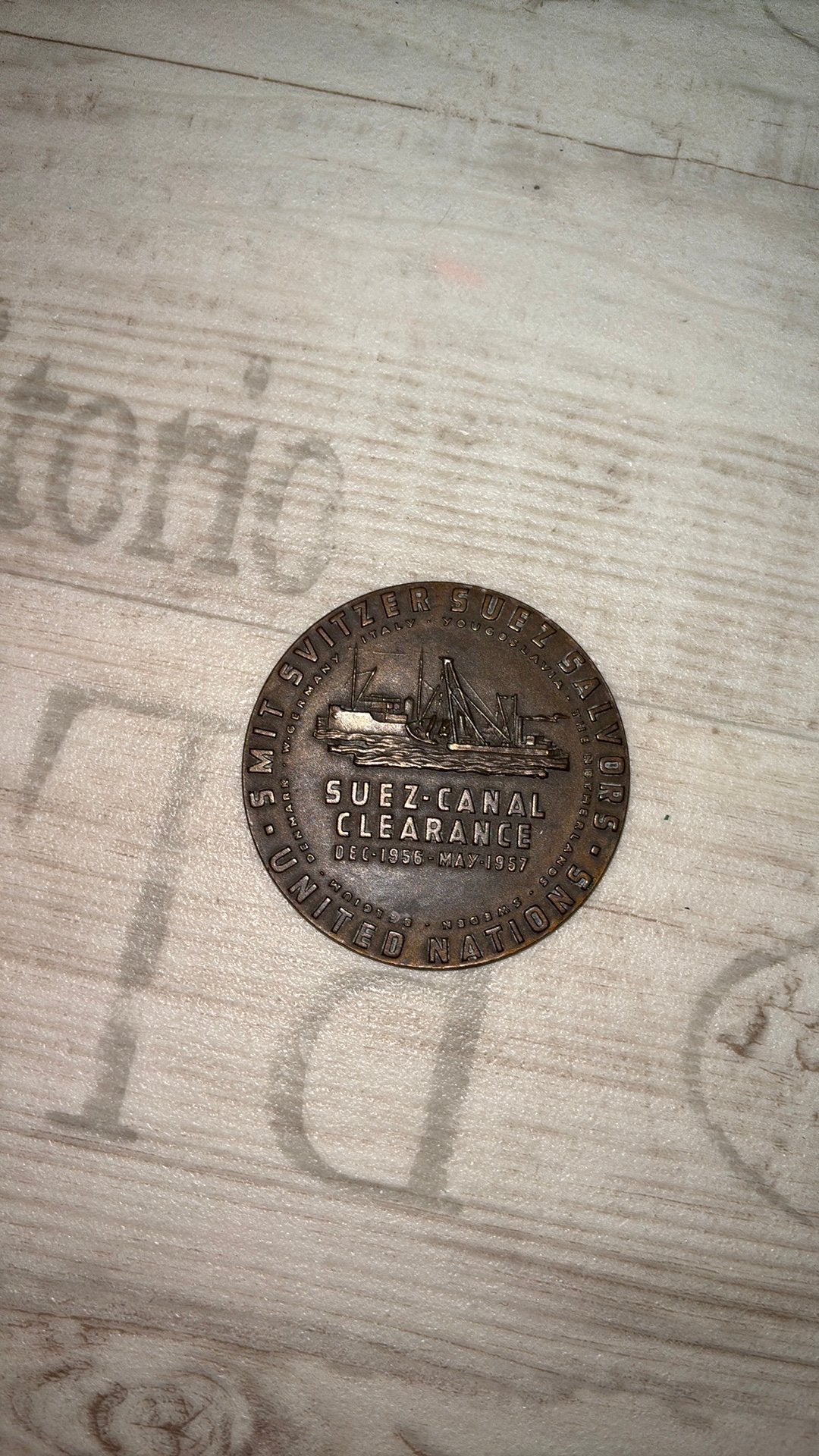 Suez canel munt, Postzegels en Munten, Munten | België, Ophalen of Verzenden, Overig, Losse munt