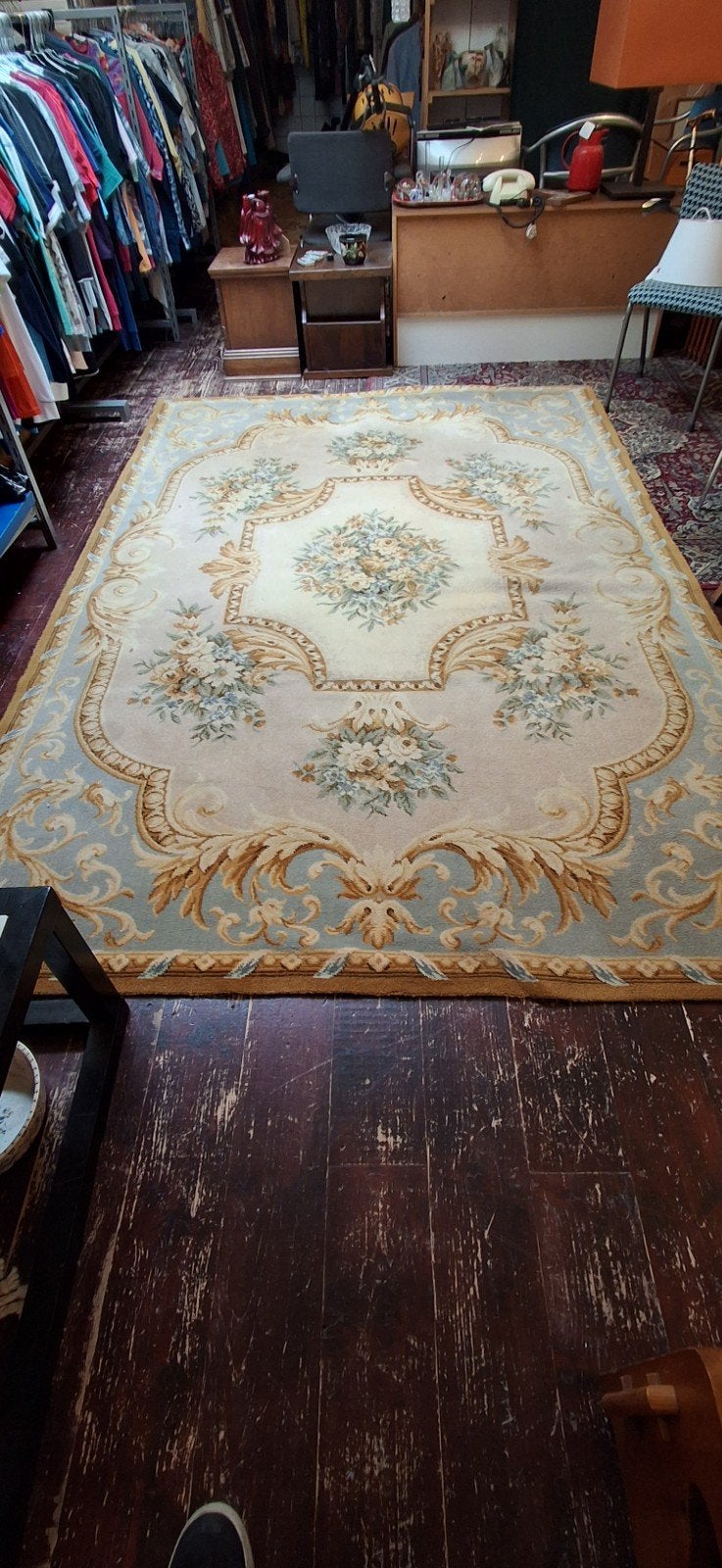 Groot klassiek vloerkleed met bloemmotief, Ophalen, Gebruikt, Klassiek, Barok, Bloemmotief, 150 tot 200 cm