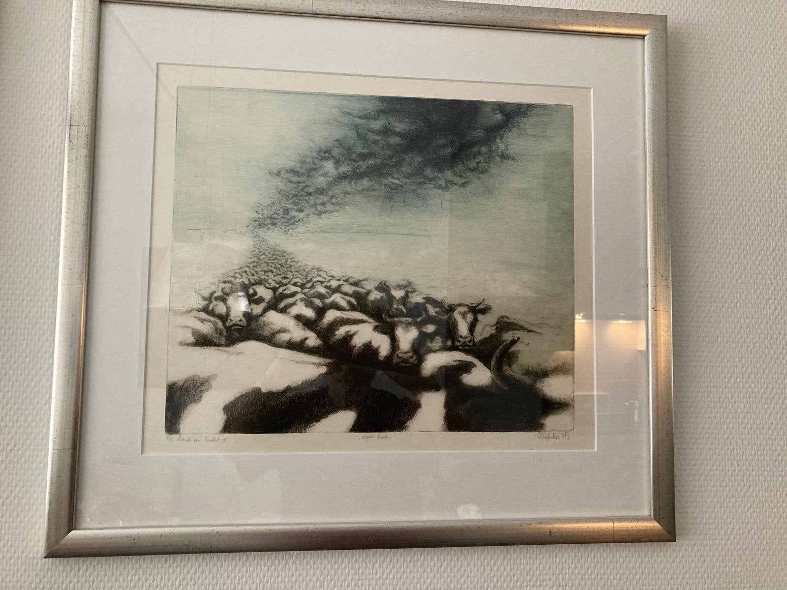 Ingelijste litho's van koeien, 2 stuks, Gelimiteerde oplage, Ophalen, Dieren en Natuur