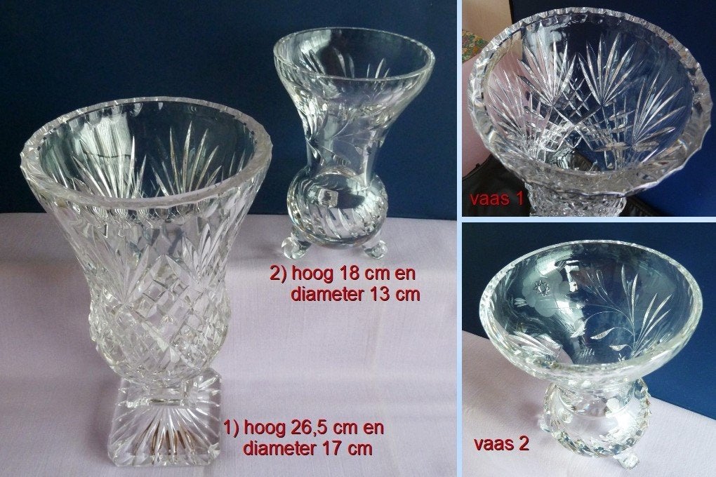 kristallen vazen, Huis en Inrichting, Woonaccessoires | Vazen, Transparant, Ophalen of Verzenden, Met patroon/structuur, Glas