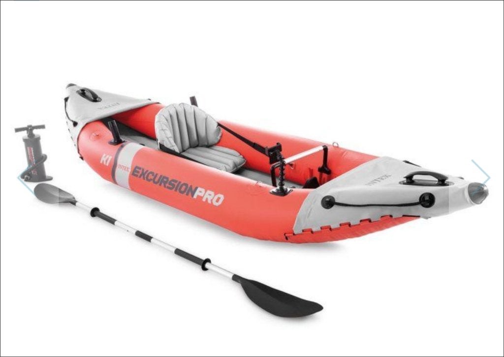 Intex Excursion Pro K1 Opblaasbare Kajak - 1 persoon, Ophalen, Opblaasbaar, Zo goed als nieuw, 1-persoons