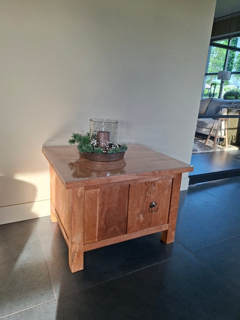 Salontafel bijzettafel, Ophalen, 50 tot 100 cm, Teakhout, 50 tot 100 cm