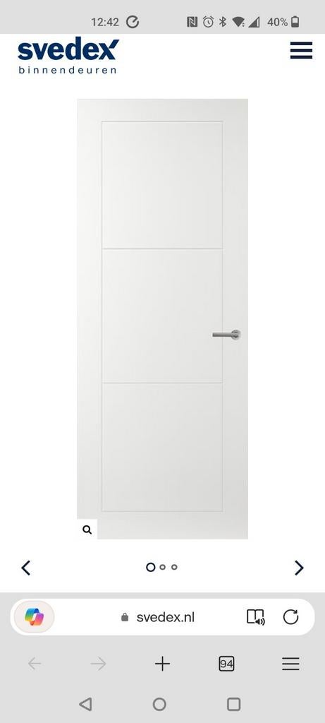 2 Svedex opdekdeuren CN53 83 cm x 201.5 cm, Doe-het-zelf en Verbouw, Deuren en Horren, Ophalen, Gebruikt, Binnendeur, 200 tot 215 cm