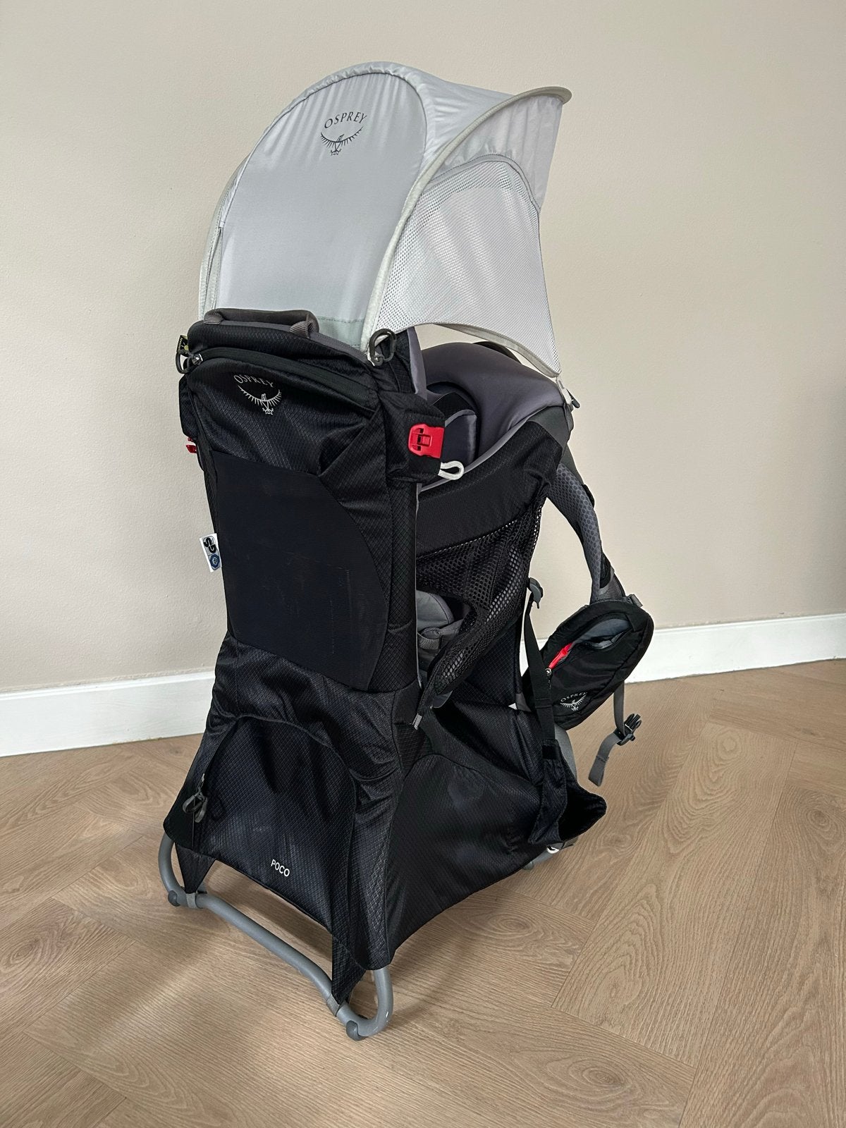 Osprey Poco rugdrager zwart - Nieuwstaat, Kinderen en Baby's, Babydragers en Draagdoeken, Overige typen, Zo goed als nieuw, Rug