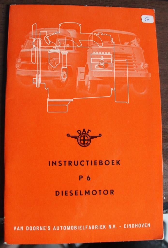 Daf truck p 6 diesel motor instructieboek, Verzenden
