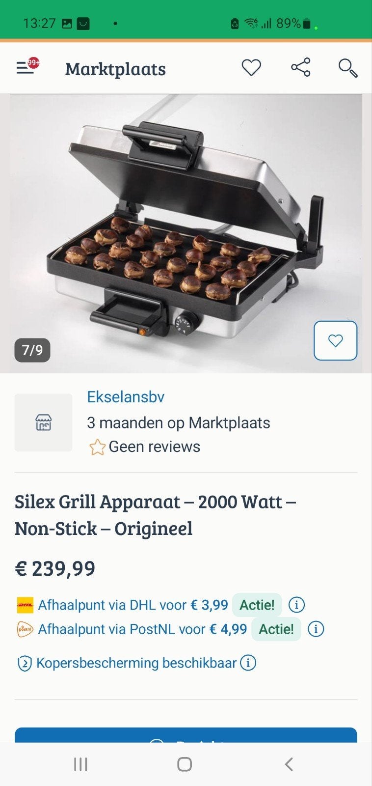Silex Grill Apparaat - 2000 Watt - Non-Stick - Origineel, Witgoed en Apparatuur, Ophalen of Verzenden, Nieuw, Tafelgrill